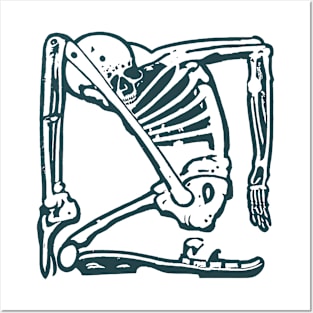 Skeleton in a Square Box - Blue Posters and Art